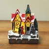 明るいクリスマスハウスパークビレッジ樹脂工芸品像彫像装飾のためのクリスマス装飾