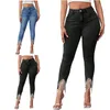 Women's Jeans Denim Womens Designer Pants High Waist Leggings Fringe With Pockets Trousers For Boyfriends Mom