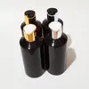 Storage Bottles 30pcs 200ml Empty Brown Bottle Liquid Soap Lotion Cosmetic Containers Gold Silver Aluminum Disc Top Cap Packaging