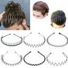 Black Metal Sports Hairband Bandband Vave Alice Style Hair Band Unisexe Men Femmes