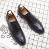 Casual Shoes Crocodile Muster Slaser Herren-Schnüre-up-Leder-Slip-On-Stil dicker Sohle Moccasin Hochqualität