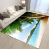 Palm Tree Sea Beach 3D Tapijt Living Room Sofa Tapje Tapijt Soft Sponge Slaapkamer Bed Tapijt Dining Tapijt Tapijt voor baddecoratie