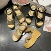 Bcebyl Kama Topuk Yaz Moda Platform Kalın Bottom Tokalı Günlük Konforlu Yürüyüş Ayakkabı Sandaletleri Kadınlar için 240411