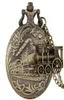 Vine Retro 3D Steam Train Pocket Watch с цепочкой ожерелья локомотив дизайн мужчина женщин антикварные кварцевые часы collectab4095165