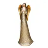 Dekorative Figuren Nordic Light Luxus Gold Angel Statue Showcase Windows Home Entry Innenhof Desktop Harz basteln kleine Dekorationen