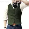 Kostym Vest Blue Single Breasted Woolen Blended Mens Vest Denim Jeans Waistcoat Jacket Slim Fit Casual Formal Business