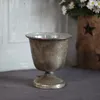 Vases Bowl Shape Simple Retro And Old Iron Art Silver Goblet Flowerpot Planting Metal Fleshy Potted Vase Flower Desk Home Decor