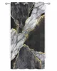 Abstract Black Blanc Marble Curtain en tulle pour la chambre à coucher des rideaux transparents modernes Traitement de fenêtre transparent