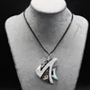 Подвесные ожерелья натуральная раковина милая рыбная ожерелье модные украшения мать жемчужной кожаная веревка для женщин подарки 2327