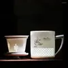 Tasses Jingdezhen en céramique peinte à la main Cerne de thé de séparation de thé avec filtre de couvercle