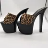 Dance Shoes LAIJIANJINXIA 17CM/7inches PU Upper Model Sexy Exotic High Heel Platform Party Women Slippers Pole G089