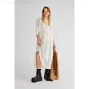 Robes décontractées de base 2024 Spring New Bohemian Long Robe Rober Retro Style Backless Broidered MIDI Robe Lantern Sled Womens Hippie Robe C240411