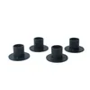 Titulares de vela 4pcs Candelário de metal para a mesa Central Piece Black Iron Stands Decorativo Candelas diminui