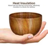 Geschirrsets 2PCS -Holzschale mit Deckelsuppe Reis serviert Holzgeschirr!