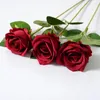 Fleurs décoratives 1 pc plantes roses artificielles feuilles de soie rose fausse décoration de maison bouquet rouge roses fleur décor de mariage bricolage