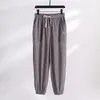 Męskie spodnie lniane mężczyźni plus size joggers 14xl 15xl Summer workowate spodnie Męskie stałe kolory dolne duże 200 kg