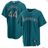 Le baseball collégial personnalisé porte le jeu de Seattleall-Star Ken Griffey Jr. Jersey Mariners Julio Rodriguez Mitch Haniger Kyle Seager Adam Frazier Men de femmes