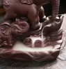 Konst och hantverk Creative Elephant Handicrafts Home Decor Ornaments Backflow rökelse Burner Purple Clay Censer L49