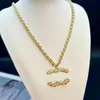 20style 18K Gold Plated Luxury Brand Designer Pearl TwistNecklaces Letter Pendant Necklace Sweater Chain Jewelry Accessories