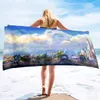 Strandhandduksfantasi Castle Microfiber s snabba torr badbad Sports Travel Swimming S for Girl