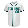 Numero di stampa di maglia da baseball bianca personalizzata Numero casual Street Big Size Game Training Shirt da baseball traspirante uomini/Lady/Youth