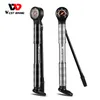 West Cykling Portable Cykelpump med mätcykeluppblåst pump Aluminium Bicycle Air Pump Presta Schrader Valve Bike Tire Pump