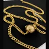 Cintas de designer de cintura femininas Calha de cinto vintage Chain Chain Sheepskin Luxury Brand Ball Colar Welace Decorative letra marcada link Gold Link W Y240419 AQ8J
