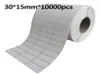 3015mm10000pcs trasferimento termico a barre in bianco etichette etichette di etichetta di carta addesiva stampata 6454971