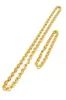 Kaffebönhalsband och armband sätter högkvalitativt rostfritt stål Mens Hip Hop Jewelry Gold Silver Color Chain for Men Gift7007550
