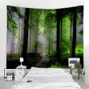 Paysage de la forêt naturelle Tapisserie murale Tapisches suspendues de la scène psychédélique Mandala Home Art Mur décor boho décor de yoga feuille de matelas R0411