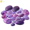 CSJA NATUREL LOBE PERLE PURPLE Agates rayées Cabochons sans trou pour faire des boucles d'oreilles de pendentif d'anneau bricolage bijoux fait à la main F787