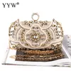 Luxury Beaded Crystal Clutch Purses Women Crossbody Shoulder Evening Handbags Formal Rhinestone Wedding Prom Cocktail Party Bag