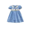 Девушка платья летние животные вышивающие плед, платье, платье кружево, кукля, пузырь, детское платье детское платье милая клетчатая детская одежда детская одежда