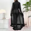 Ensemble de dentelle sexy en maille longue robe robe lingerie sets avec ceinture exotique robe robe de nuit longue nappe