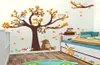 Cartoon Forest Tree Branch Animal Owl Monkey Bear Deer Wall Stickers For Kids Rooms Boys Girls Children Bedroom Home Decor5343896