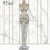 Partykleider Spitze eleganter Meerjungfrau Kleid Prom Roben 3D Blumen Applizes Bodenlänge durch Abend Vestidos de Noche