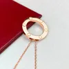 Designer diamanthänge halsband för par älskar diamantcirkelhalsband för kvinnor och män