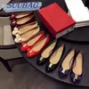 Scarpe con tacco alto per donne con spedizioni gratuite e scatole di scarpe primaveri e estate in pelle in pelle in pelle poco profonda scarpe da stiletto spesse tacchi