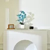 Flores decorativas Planta Faux en maceta 15 pulgadas Seda artificial Phalaenopsis Orchid Flower Arreglos para la mesa de la mesa del hogar Decoración de la mesa