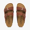 Slipper Cosmagic 2023 NOWOŚĆ Summer Men Cork Slipper Casual Beach podwójna klamra bez poślizgu na zewnątrz skórzana poślizg na slajdach J240410