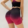 LU Align Sport Shorts Soupnemmless Gradient Yoga Sports Fiess High Waist Peach Hip Running Running Workout Gym Leggings Shorts For Women Workout