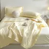 Washed yarn summer quilt four piece air conditioner quilt bed cover quilt blogger same style summer cool quilt summer thin quilt