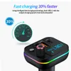 Car FM Transmitter Dual Charger USB 3.1A+Type-C Bluetooth 5.0 Digital LED DISTRAL