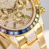 Luxury Looking Fullt Watch Iced For Men Woman Woman Top CraftSmanship Unikt och dyra Mosang Diamond Watchs For Hip Hop Industrial Luxurious 66800