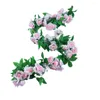 Fleurs décoratives 2,4 m de vigne rose artificielle suspension de fleur de soie décor de mariage cerise simulation de plafond de faux plante V H3K2