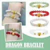 Link Bracelets Chinese Style Dragon Head Bracelet Solid Color Fashion Lucky Braided Rope Beads For Women Girls Christmas Year R3I1