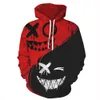 Spring Autumn Men Black Red Hoodies Haha Joker Imprimé Sweatshirt Hip Hop Streetwear Pullover Clothes Plus Size S-3XL