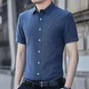 Chemises décontractées pour hommes chemises d'été Cotton Fashion Hommes à manches courtes à 5 couleurs de luxe Cool Top Business Temperament Business