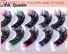 Synthetic Hair Colorful 7 Pairs Fluffy Eyelashes D Volume False Lashes Russian Strip Lashes Extensions Thick Soft Curly Fake Dense curl Lashes Makeup