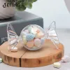 2/12st Clear Plastic Candy Shape Favor Box för bröllop födelsedagsfest baby shower mini godisformad behållare med täckning